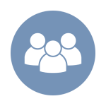 Icona che raffigura persone inserite in un organizzazione